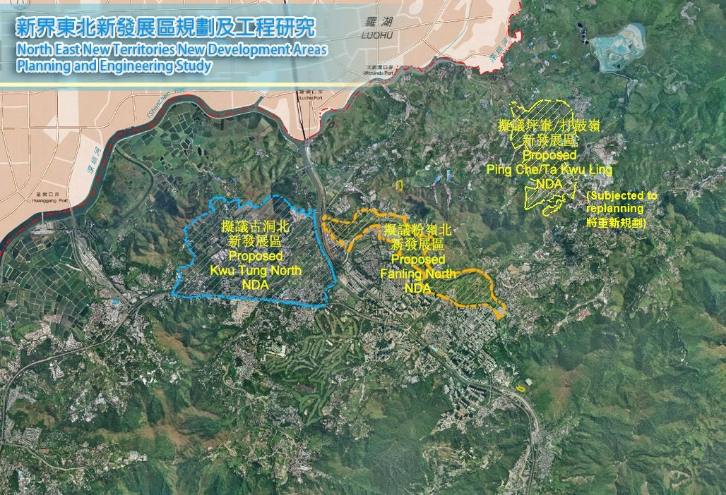 新界东北新发展区规划及工程研究位置图